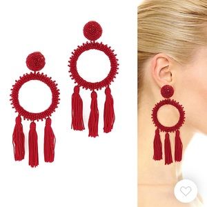 Oscar de lA renta long beaded tassel earrings